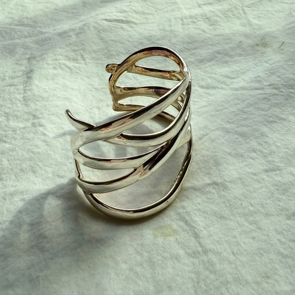Stella‎ & Dot Odette Fitted Silver Cuff Bracelet